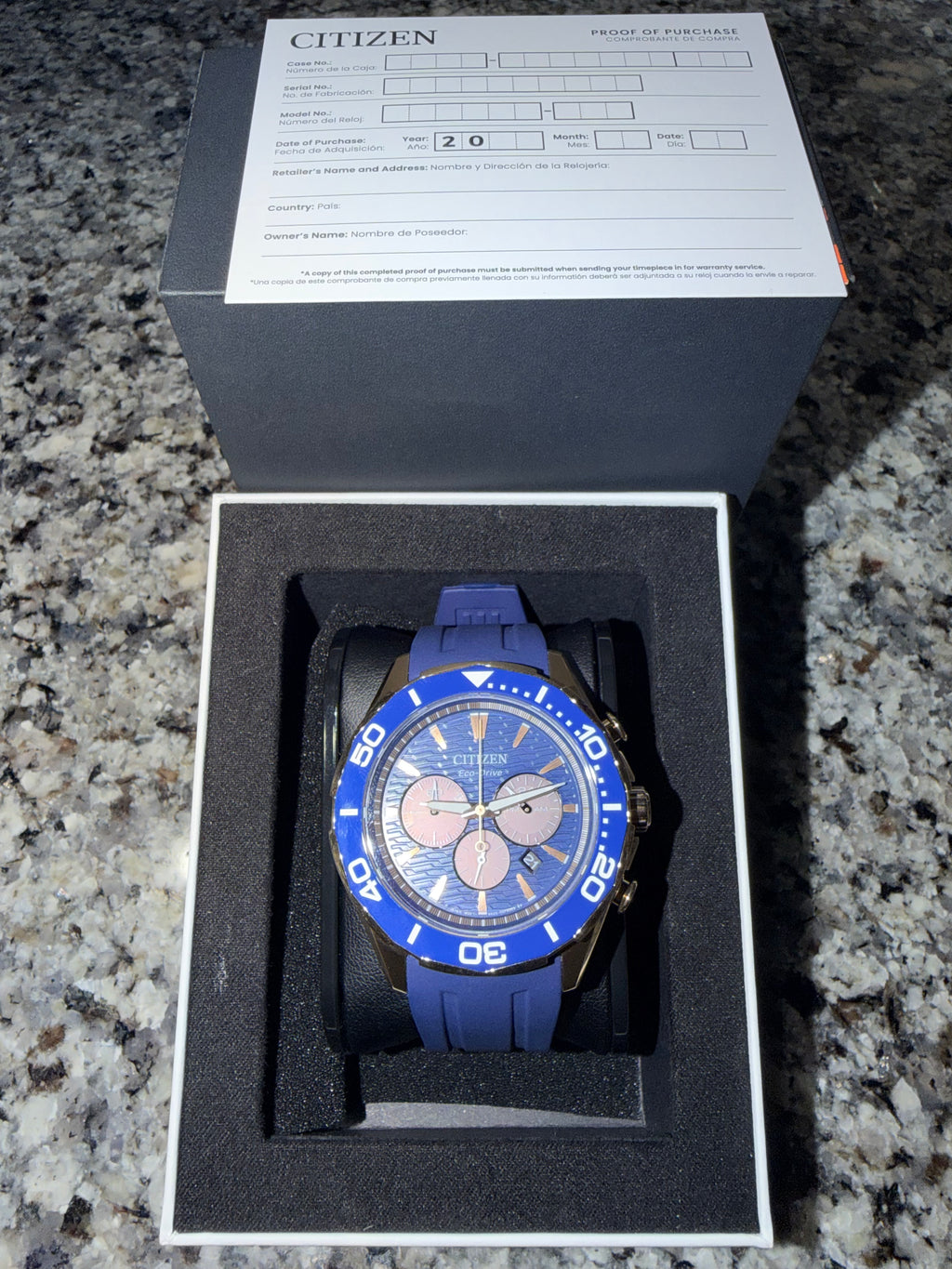 CITIZEN Endeavor Eco-Drive Chronograph 43mm Blue Dial - CA4733-00L - New