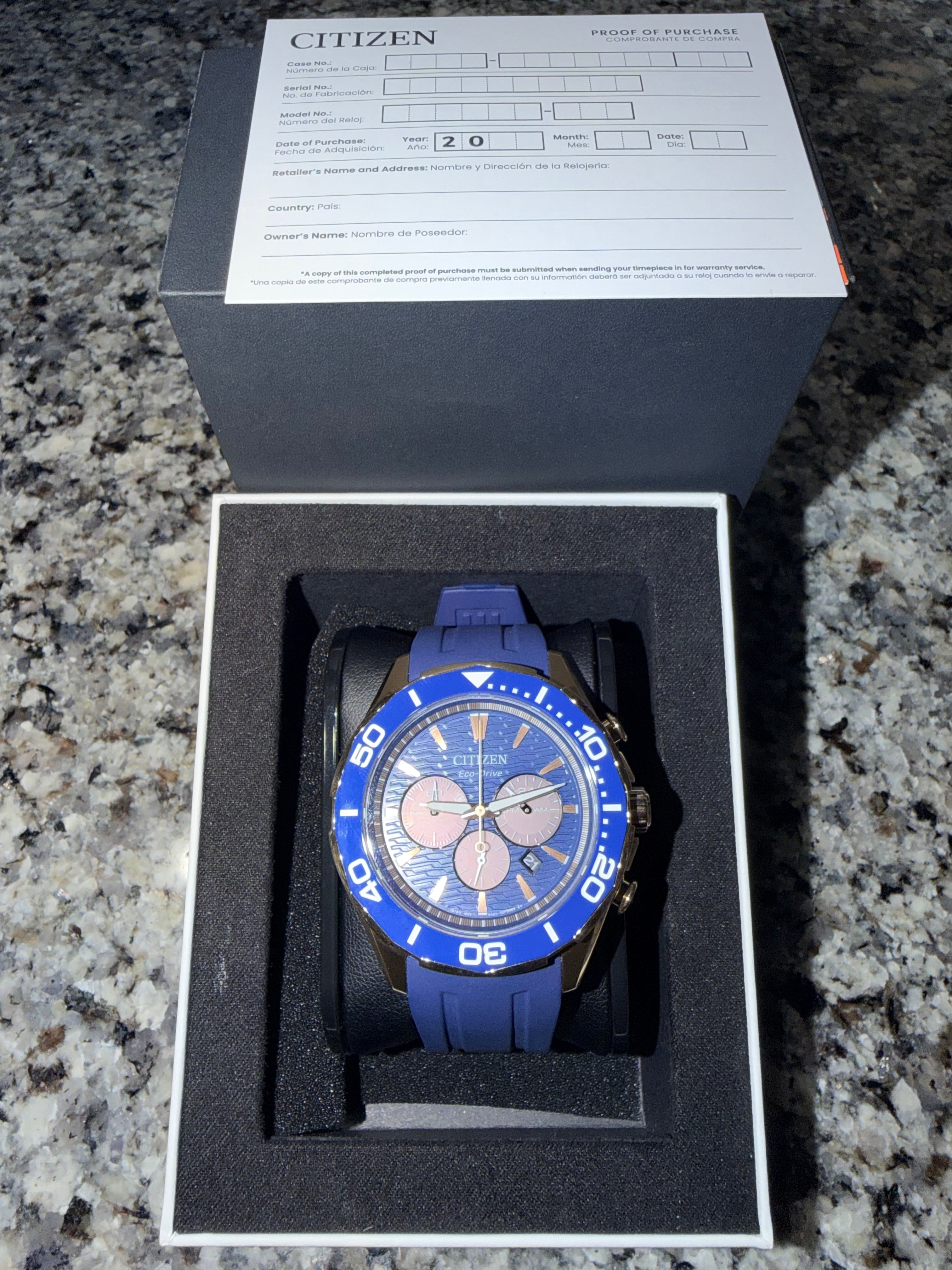 CITIZEN Endeavor Eco-Drive Chronograph 43mm Blue Dial - CA4733-00L - New