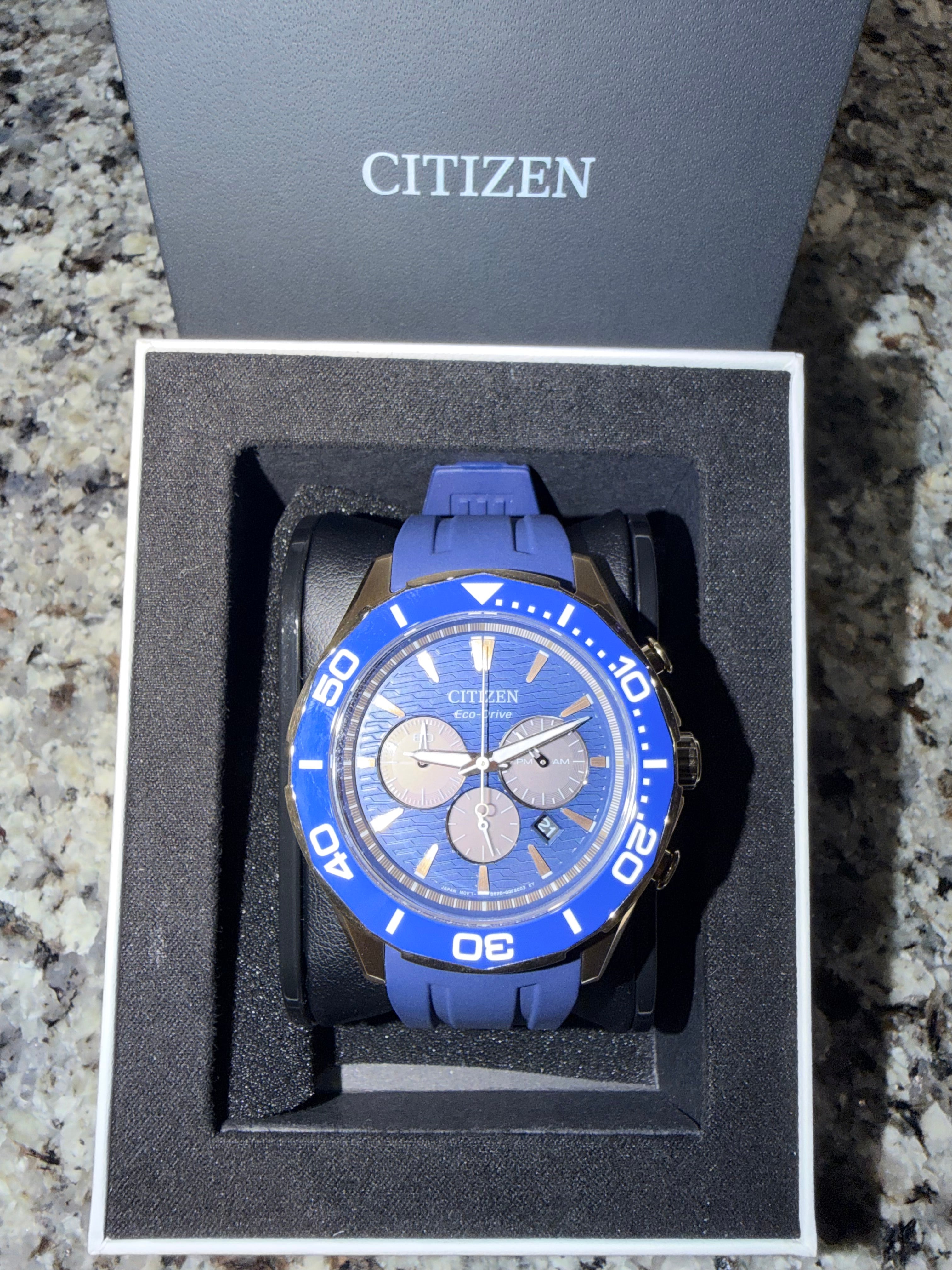 CITIZEN Endeavor Eco-Drive Chronograph 43mm Blue Dial - CA4733-00L - New