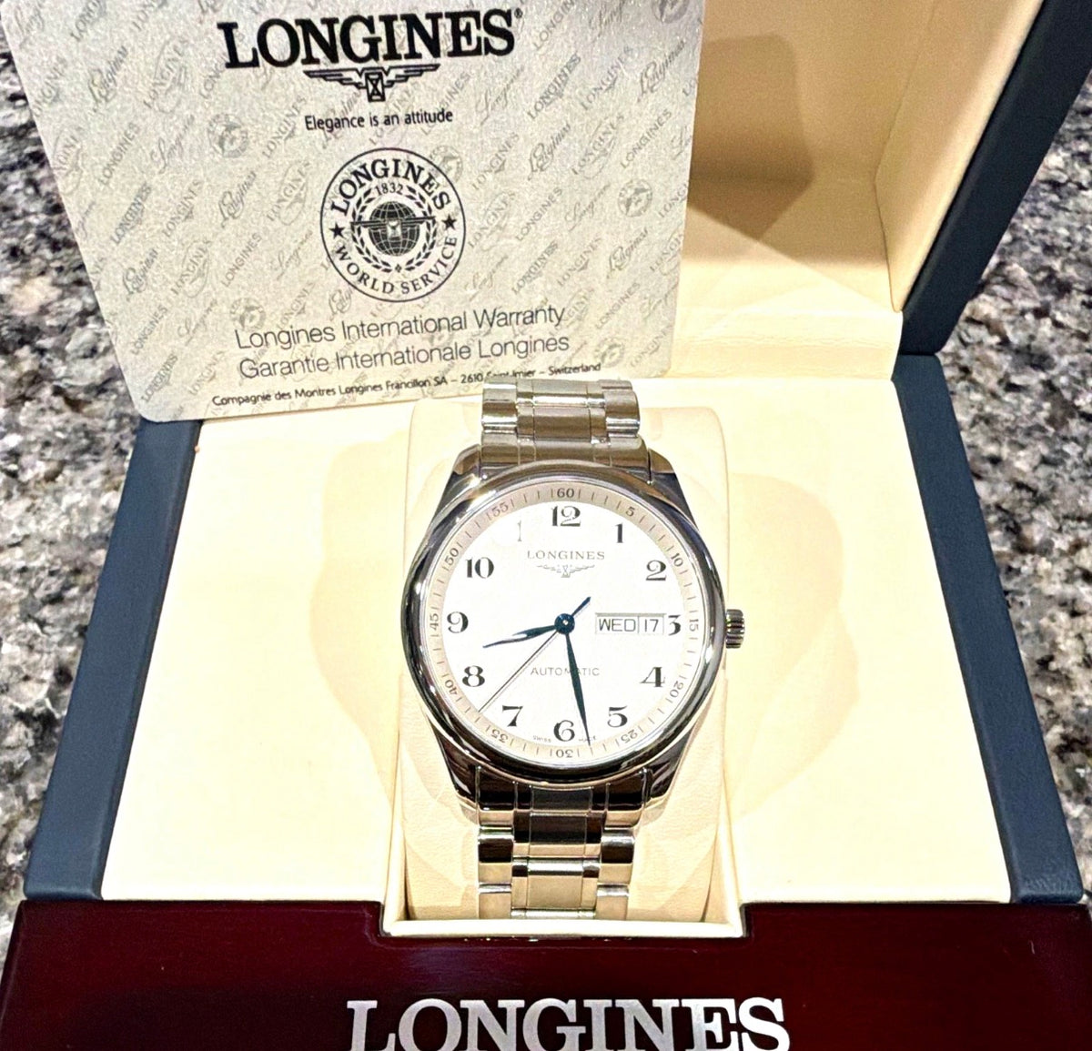 LONGINES MASTER COLLECTION DAY-DATE REFRENCE #L2.755.4.78.6- Pre-Owned