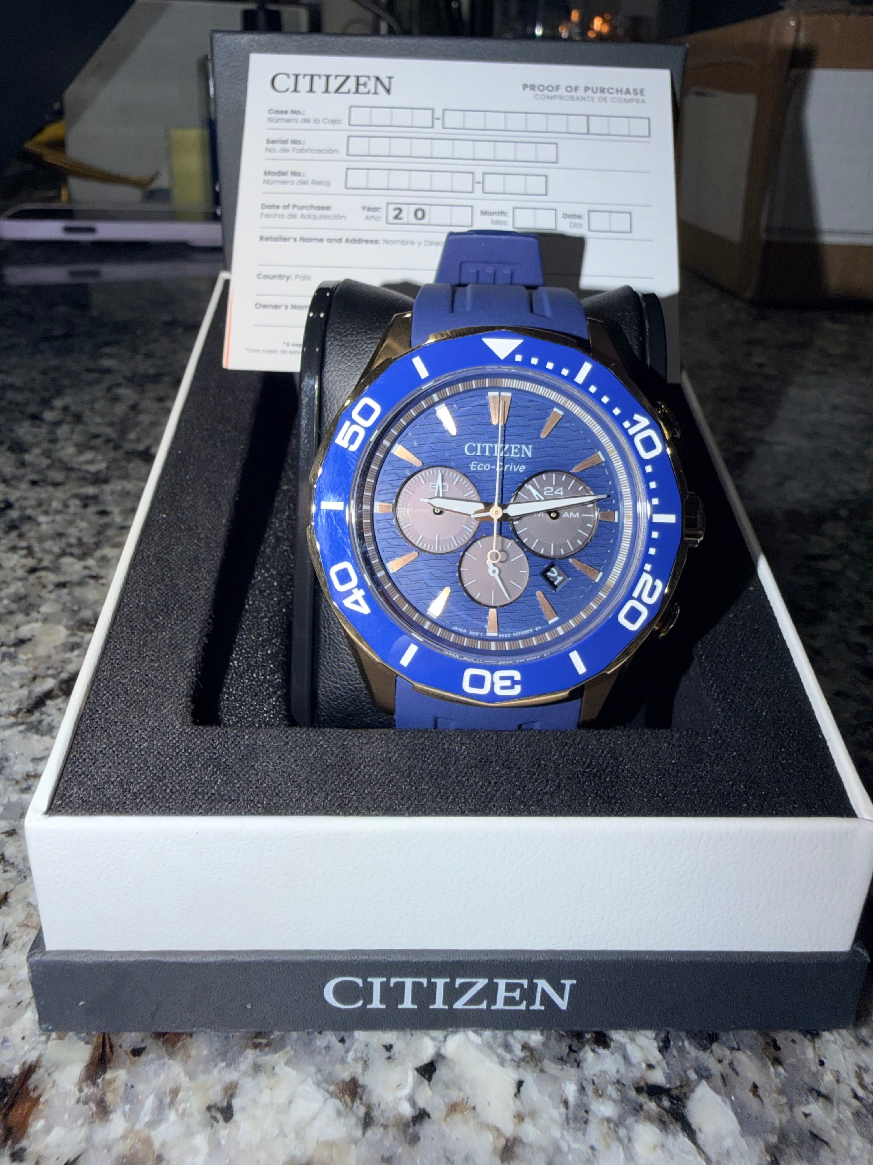 CITIZEN Endeavor Eco-Drive Chronograph 43mm Blue Dial - CA4733-00L - New