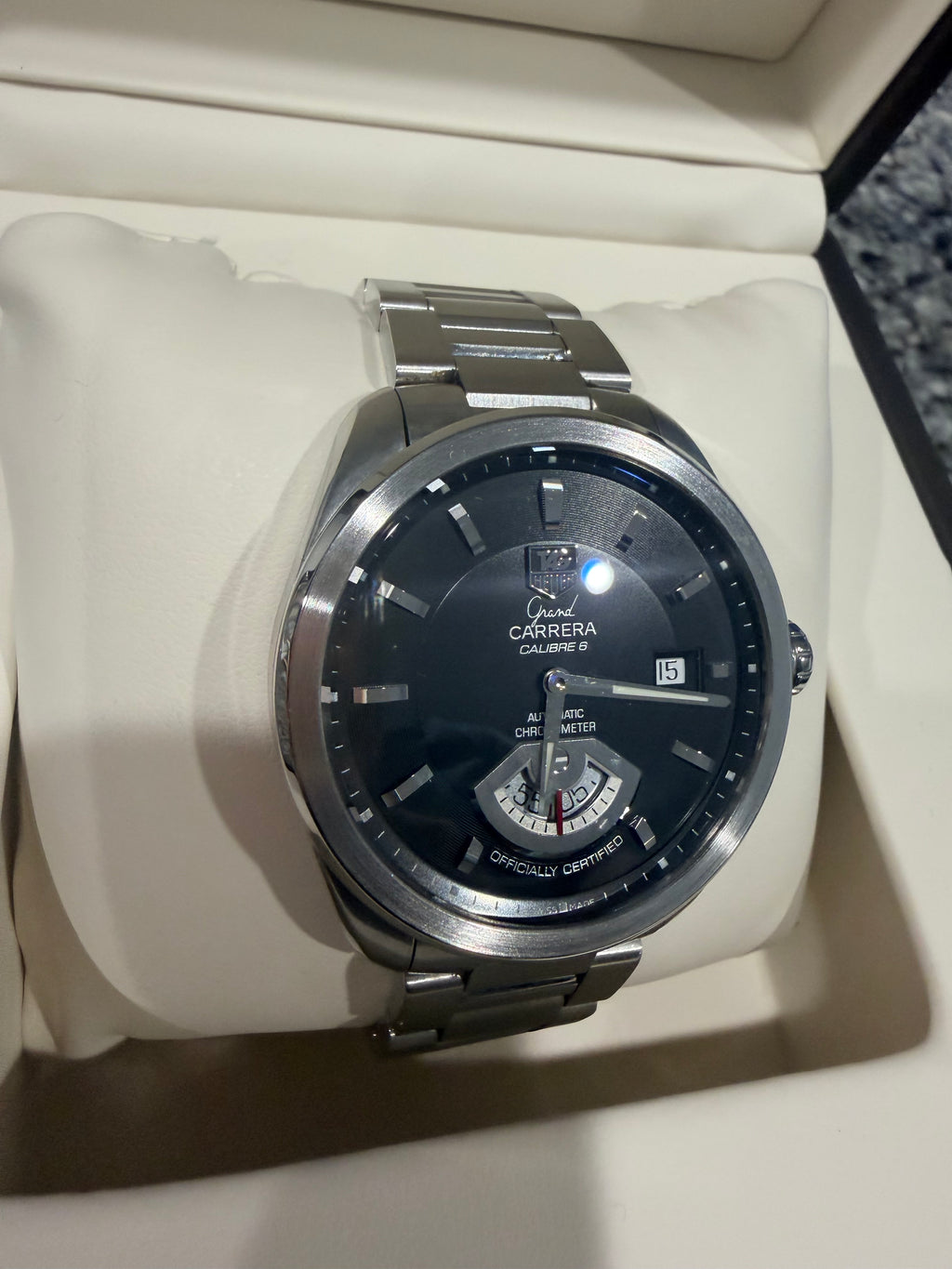 TAG Heuer Grand Carrera Calibre 6 RS Automatic Black Dial Watch – Ref. WAV511A.BA0900 - Pre-owned