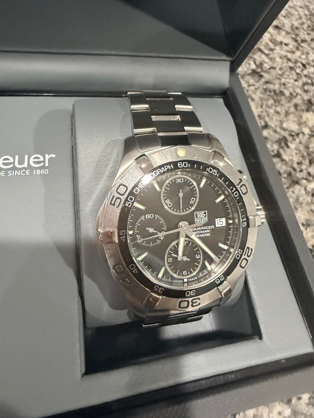 TAG Heuer Aquaracer Calibre 16 Automatic Chronograph Black Dial 41mm – Ref. CAF2110.BA0809 - Pre-owned