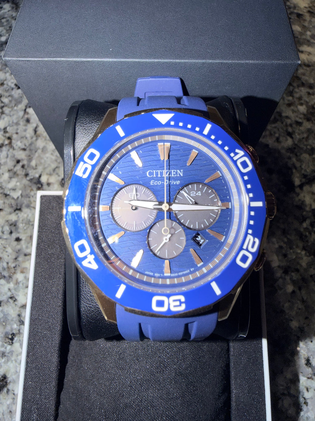 CITIZEN Endeavor Eco-Drive Chronograph 43mm Blue Dial - CA4733-00L - New