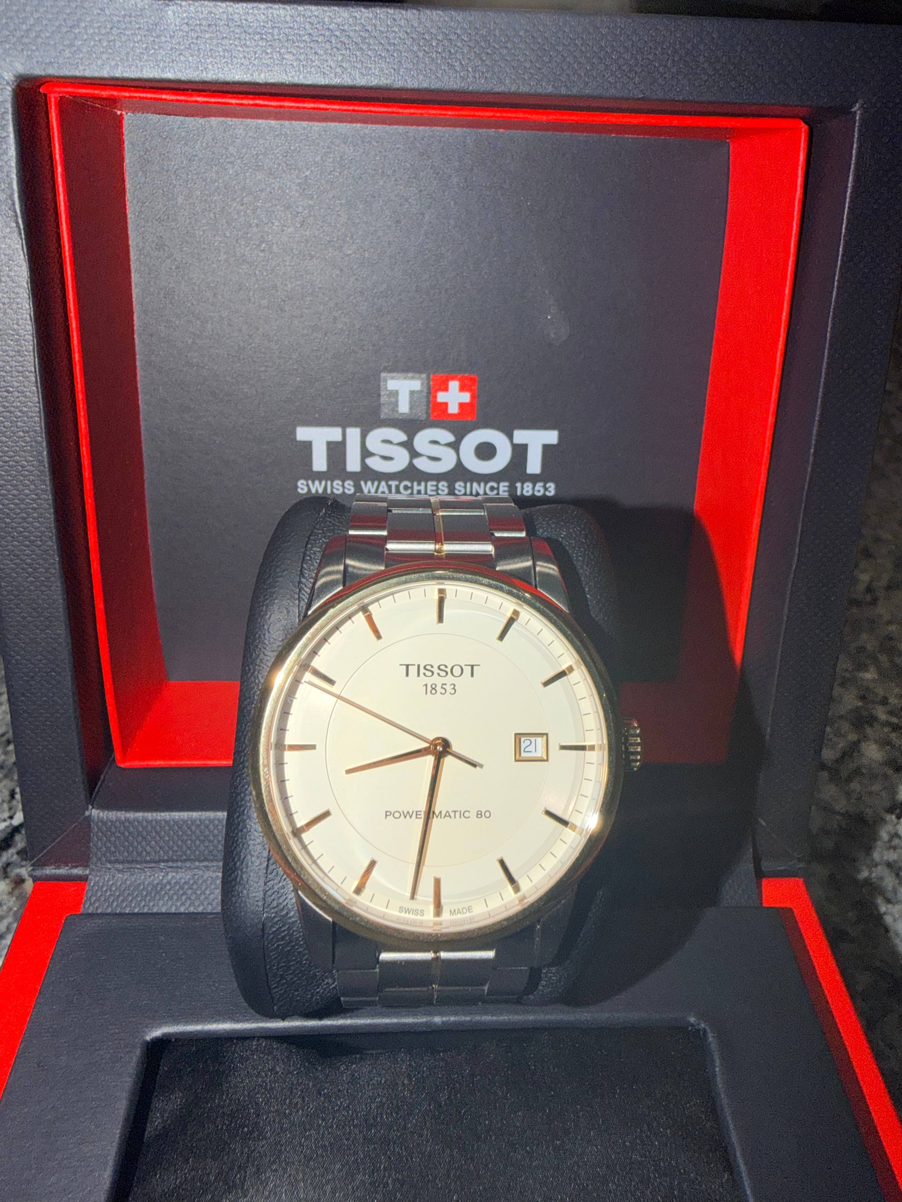 TISSOT Luxury Powermatic 80 Automatic 41mm Silver Dial Two-Tone - T086.407.22.261.00 - New