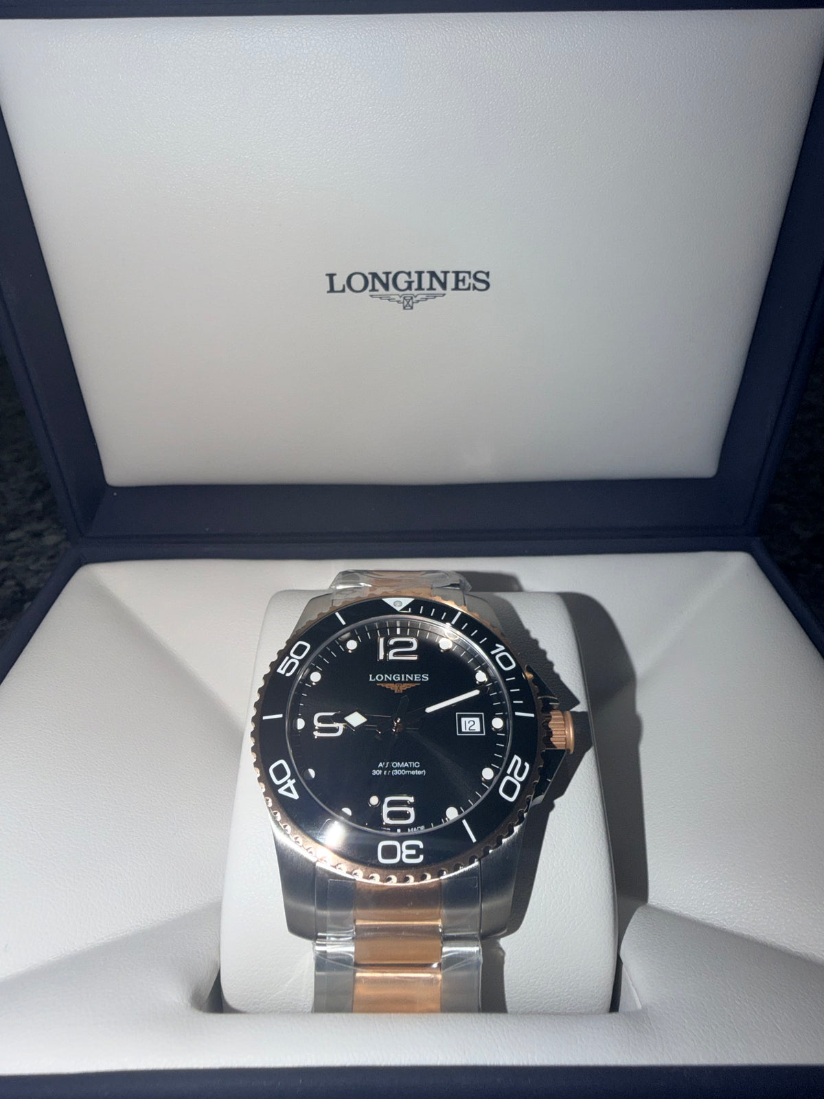 LONGINES HydroConquest Automatic 41mm Black Dial Two-Tone - L3.781.3.58.7 - New