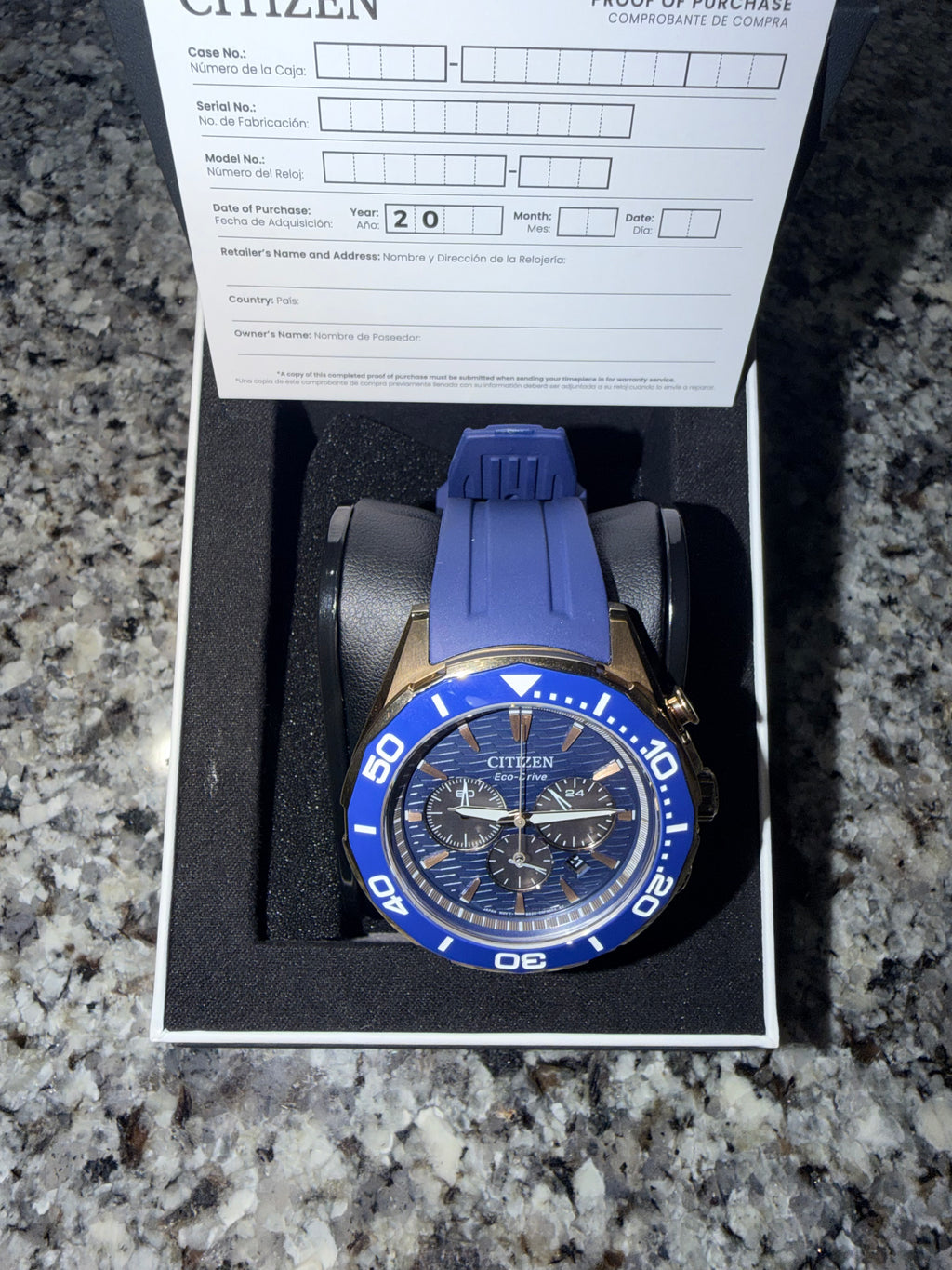 CITIZEN Endeavor Eco-Drive Chronograph 43mm Blue Dial - CA4733-00L - New