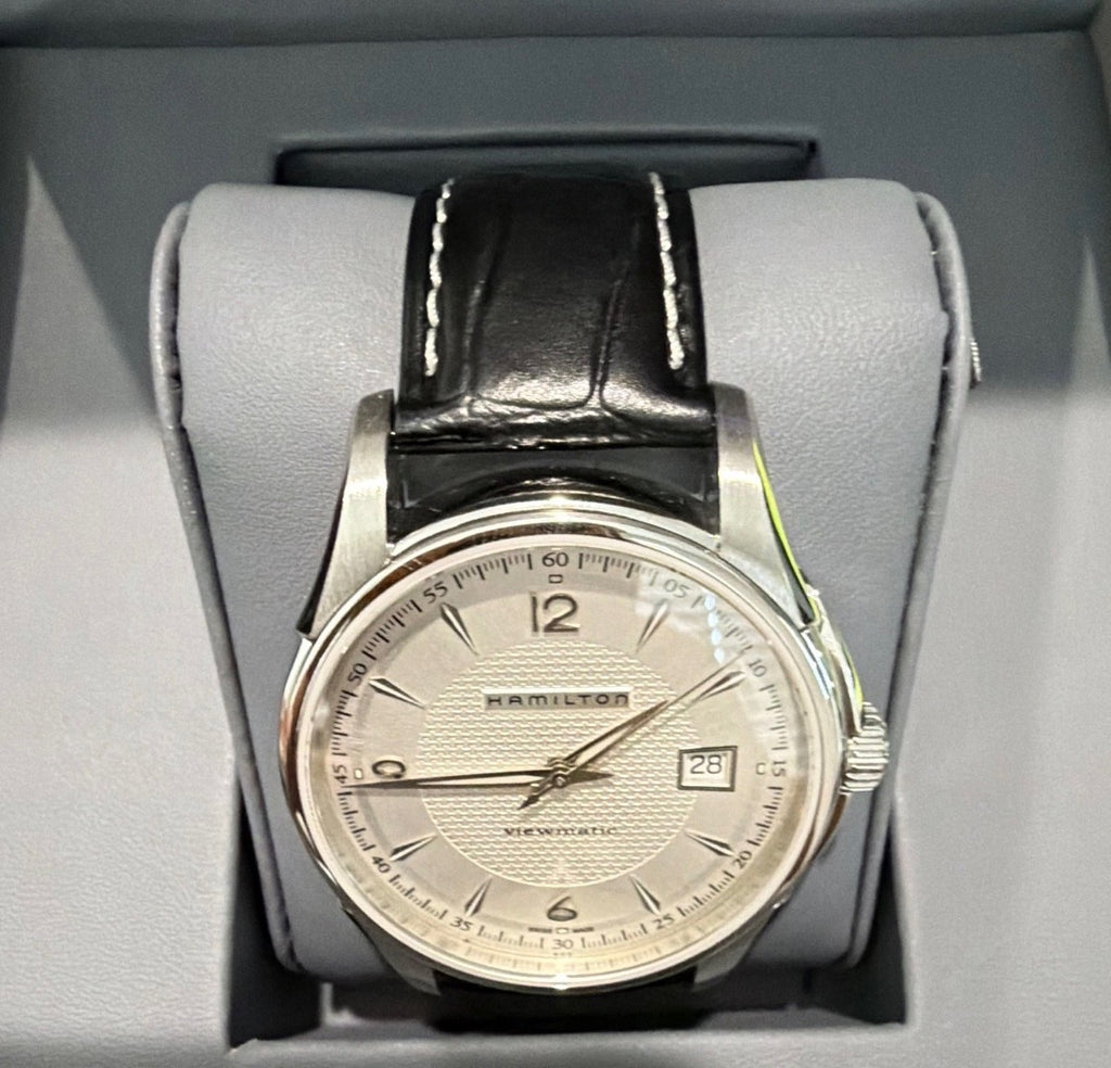 Hamilton Jazzmaster Viewmatic Automatic Silver Dial Leather Watch – H32515555 - New