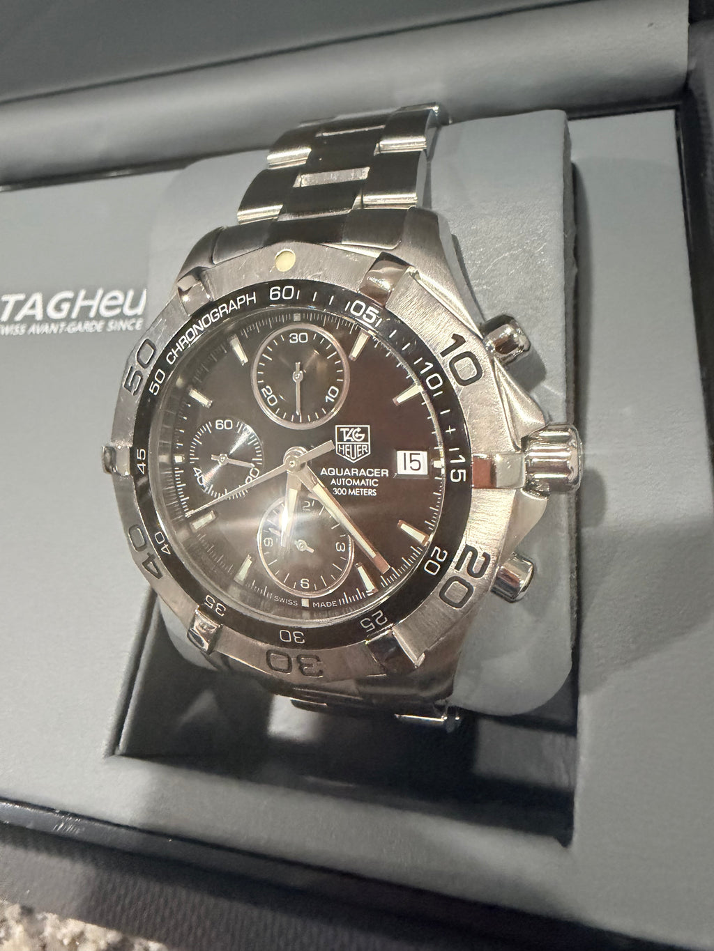 TAG Heuer Aquaracer Calibre 16 Automatic Chronograph Black Dial 41mm – Ref. CAF2110.BA0809 - Pre-owned