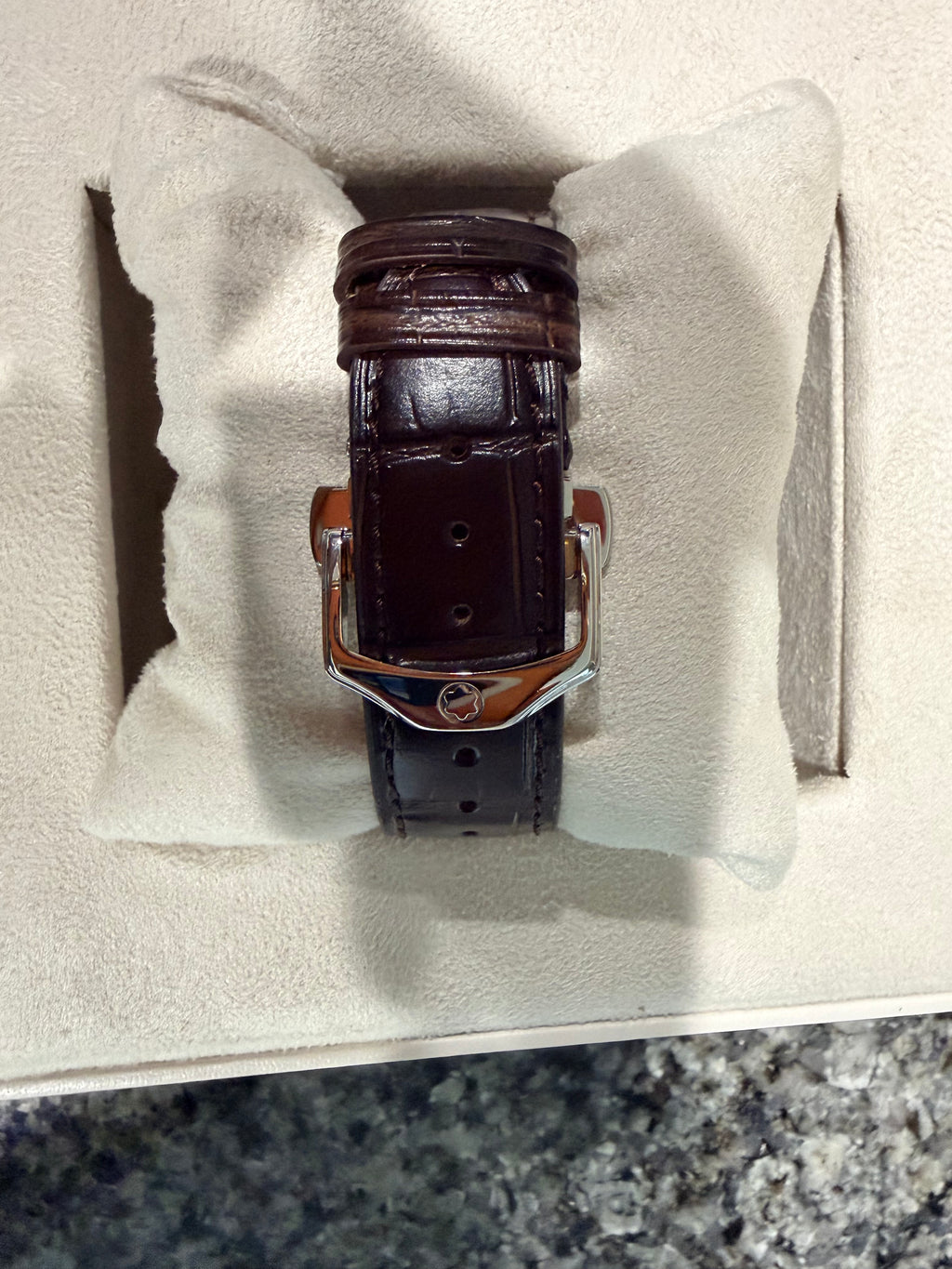 Montblanc Star Automatic Silver Guilloché Dial Brown Leather Watch – Ref. 102342 - Pre-owned
