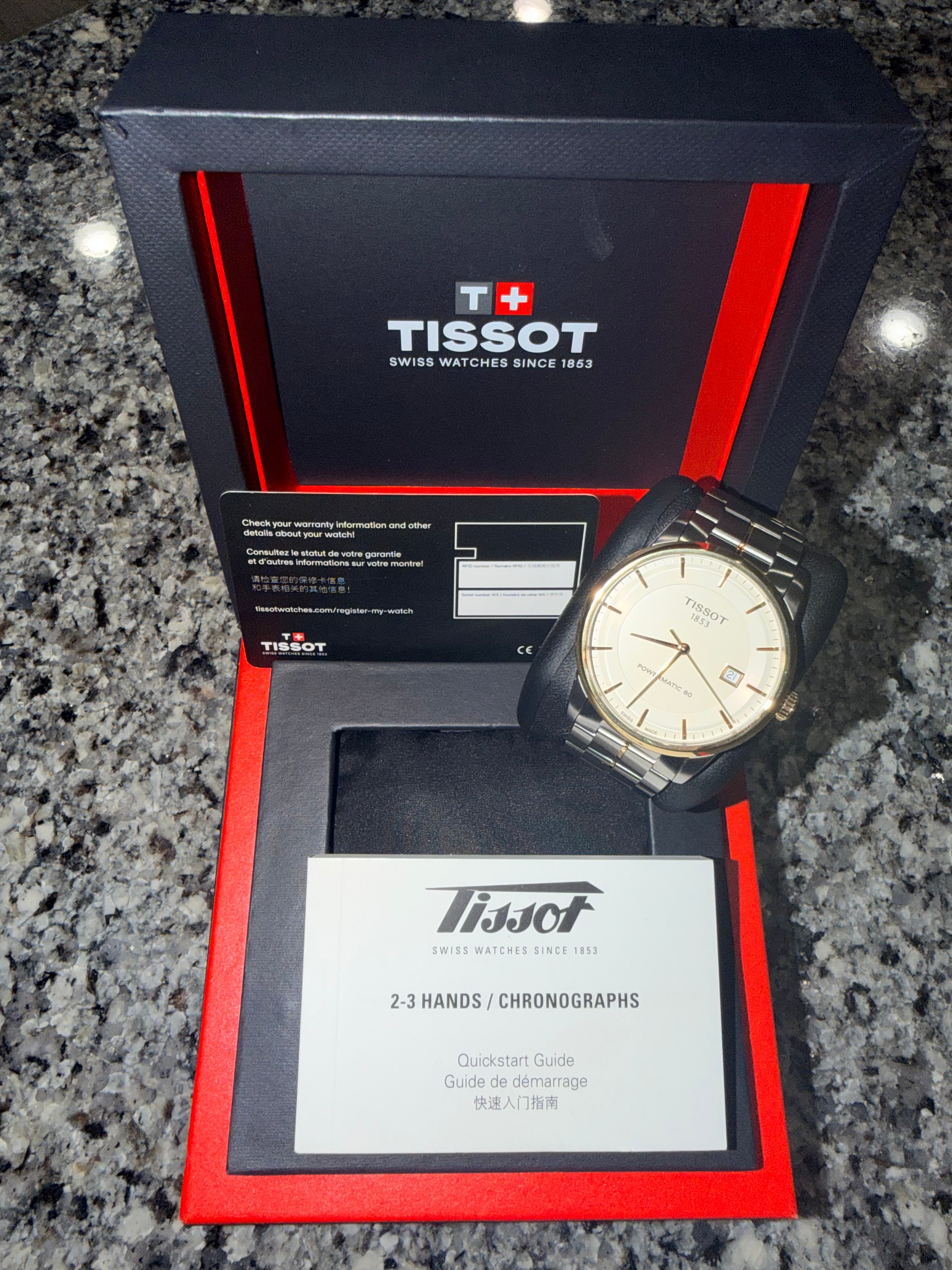 TISSOT Luxury Powermatic 80 Automatic 41mm Silver Dial Two-Tone - T086.407.22.261.00 - New