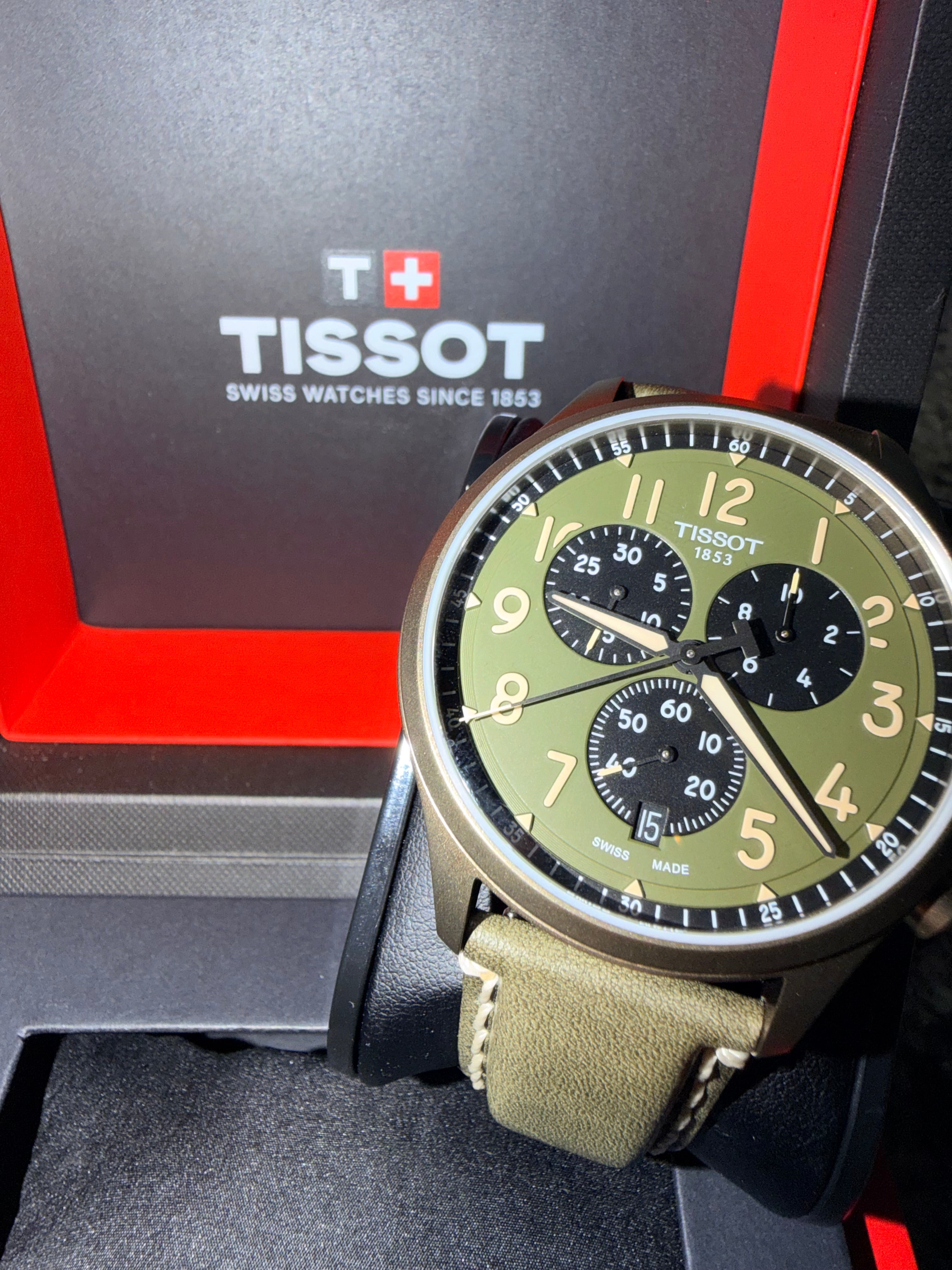 TISSOT Chrono XL Quartz 45mm Green Dial - T116.617.36.092.00 - New