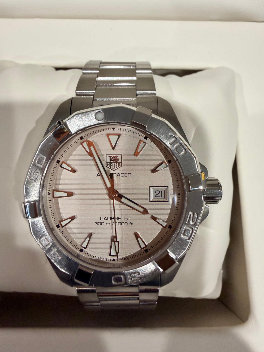 TAG Heuer Aquaracer 300M Calibre 5 Automatic Silver Dial WAY2111.BA0910