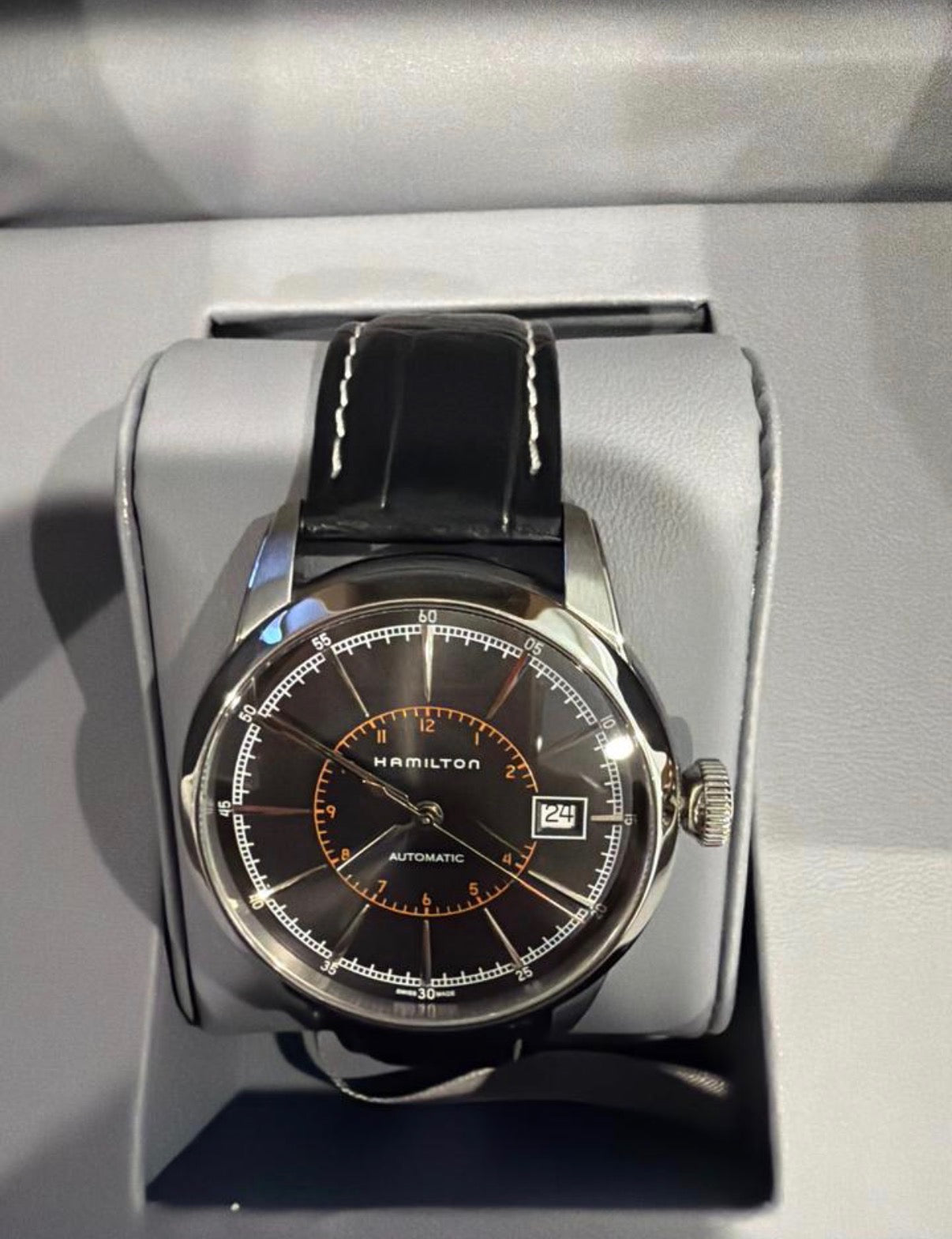 Hamilton American Classic RailRoad Auto 40mm Black Dial H40555731 - New