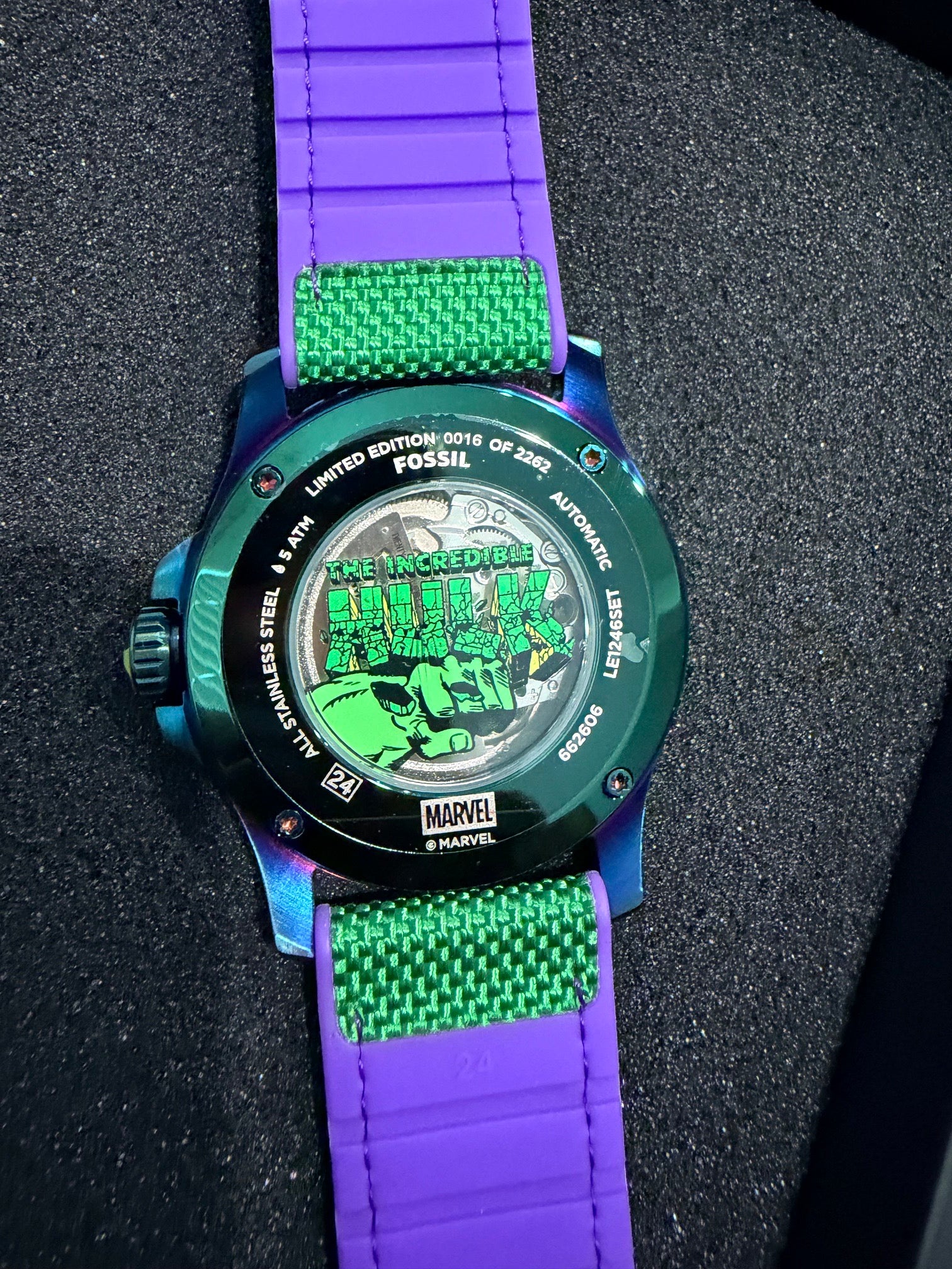 Fossil x Marvel The Incredible Hulk Limited Edition Automatic Watch - LE1246SET – New