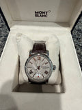 Montblanc Star Automatic Silver Guilloché Dial Brown Leather Watch – Ref. 102342 - Pre-owned