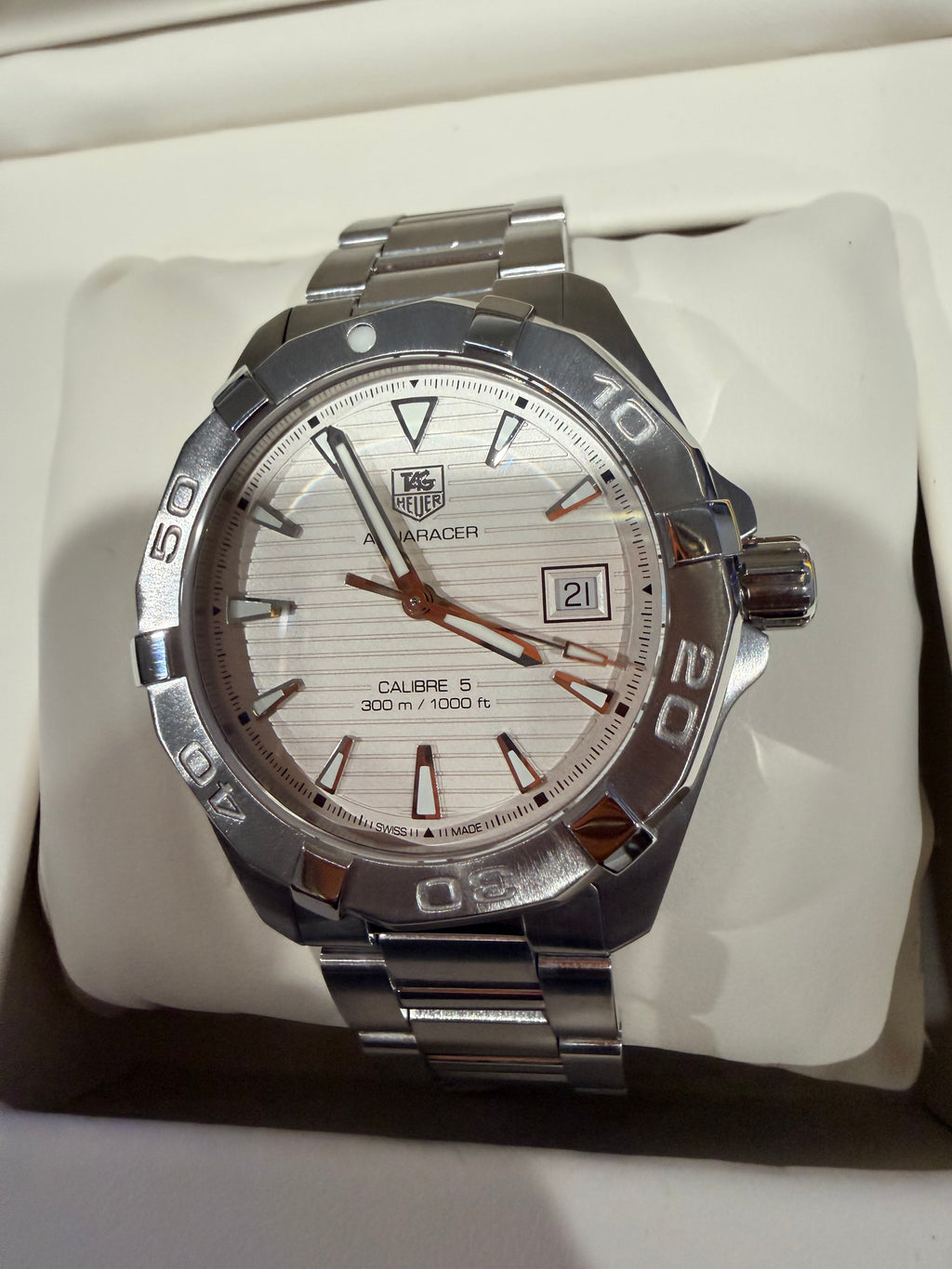 TAG Heuer Aquaracer 300M Calibre 5 Automatic Silver Dial WAY2111.BA0910