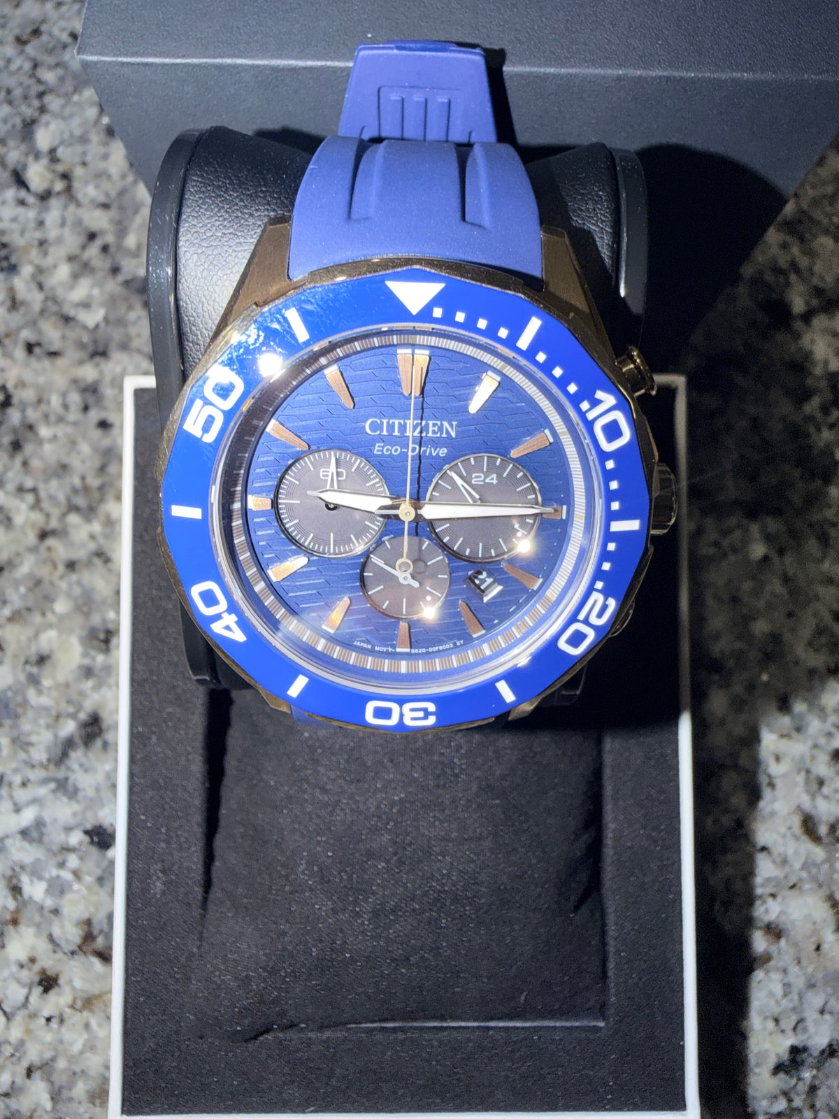 CITIZEN Endeavor Eco-Drive Chronograph 43mm Blue Dial - CA4733-00L - New