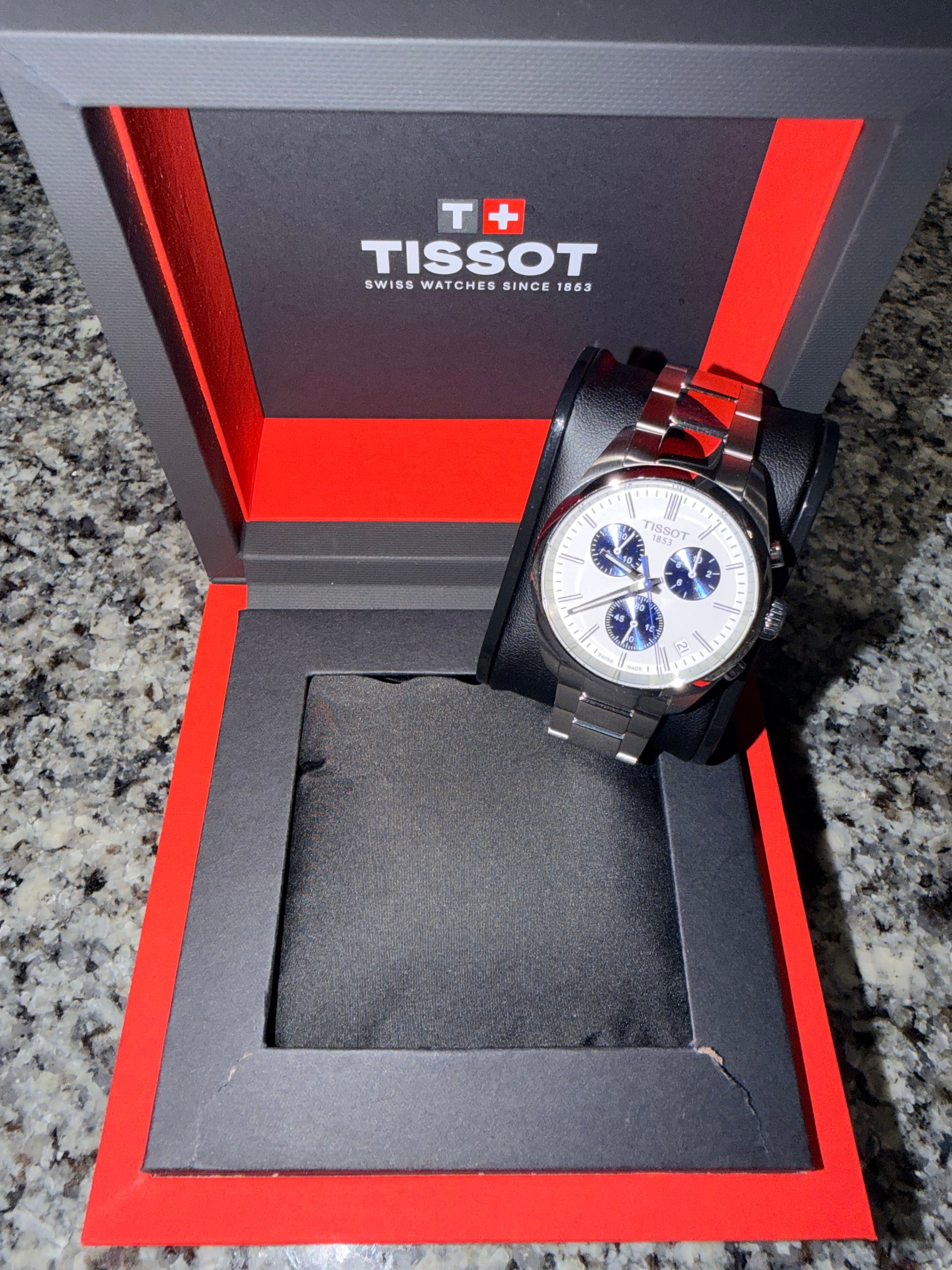TISSOT PR 100 Chronograph White Dial Stainless Steel - T150.417.11.041.00 New