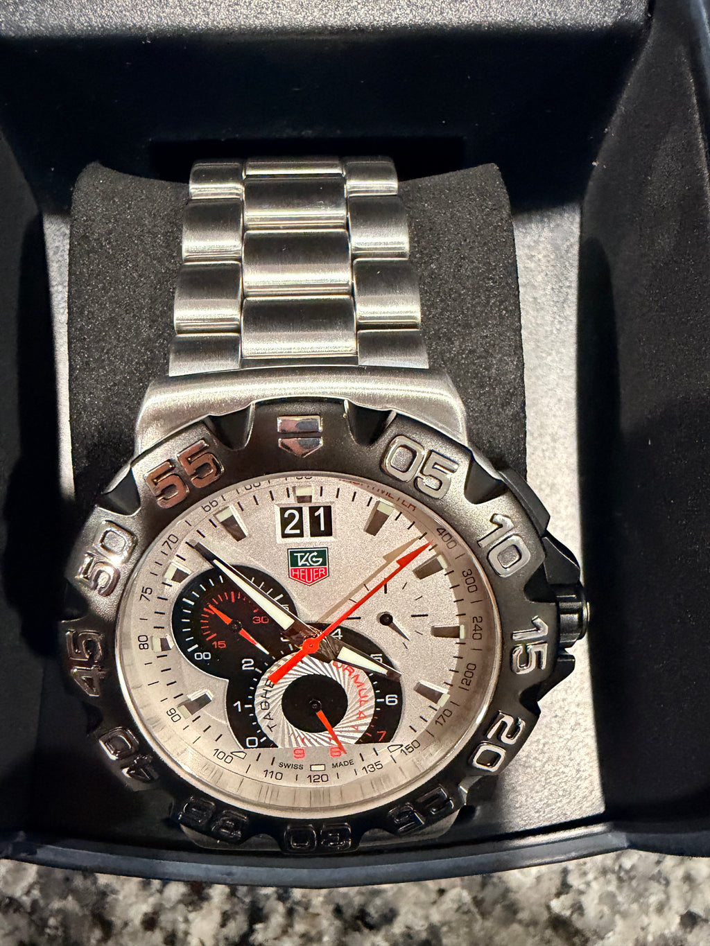 TAG Heuer Formula 1 Chronograph Black Dial Stainless Steel Men's Watch – Ref. CAH111A.BA0850 - Pre-owned