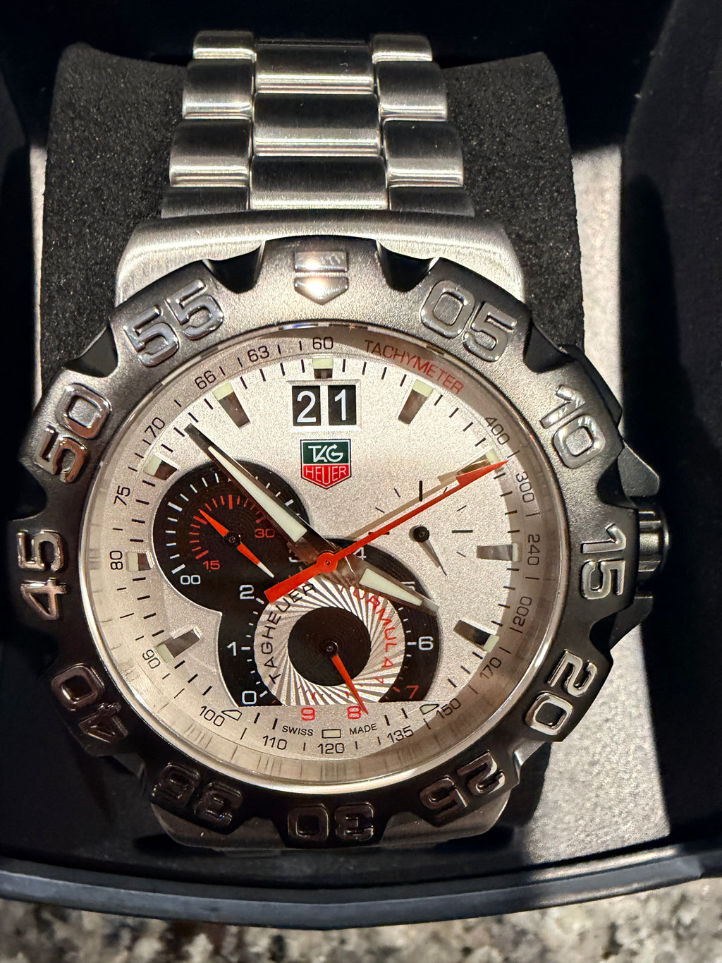 TAG Heuer Formula 1 Chronograph Black Dial Stainless Steel Men's Watch – Ref. CAH111A.BA0850 - Pre-owned